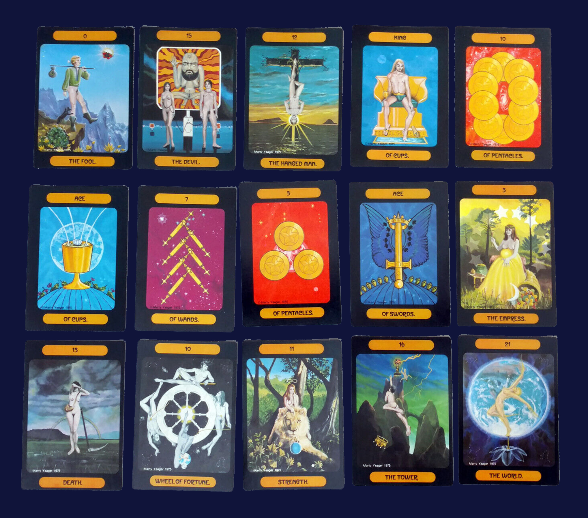 Yeager Tarot Deck, The Tarot of Meditation. First Edition 1975